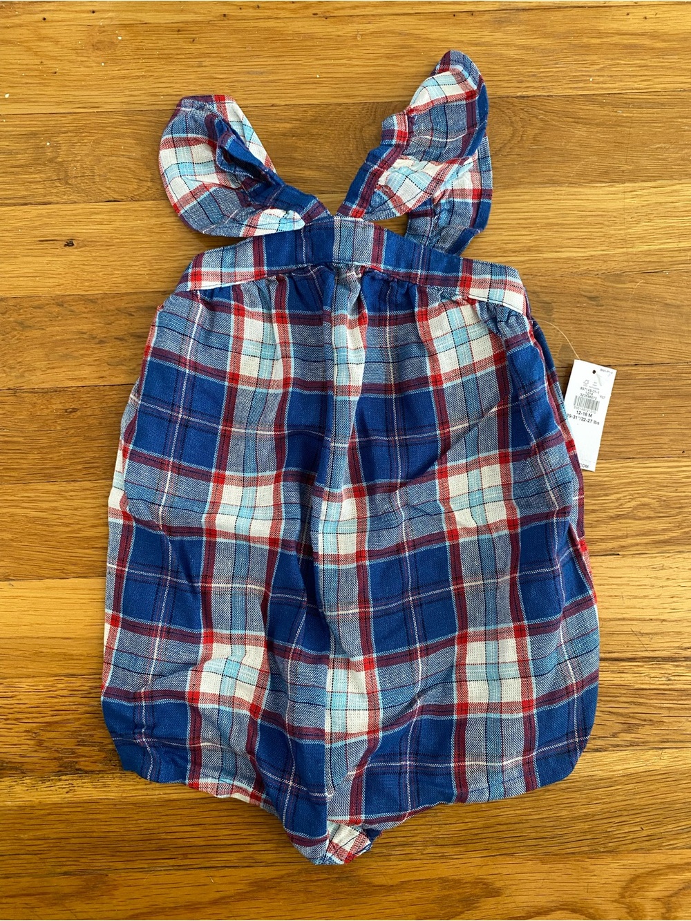 Old Navy Baby Girl Plaid Ruffle Bubble Romper | NWT | 12-18M